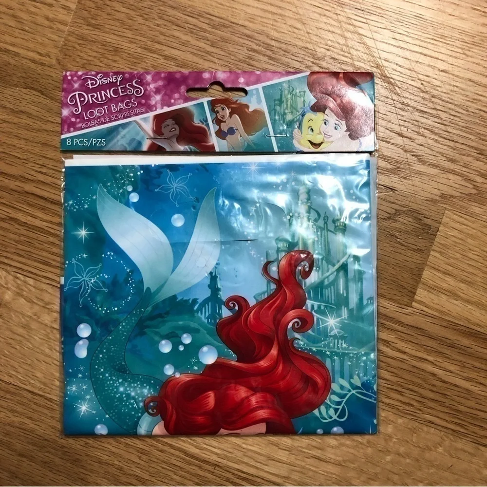 Ariel Little Mermaid Treat Goodie Bags Blue Kids NEW 8 Birthday Party